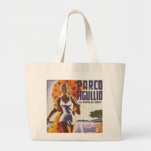 Parco Tigullioイタリアンな旅行ポスター ラージトートバッグ