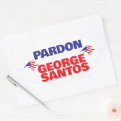 PARDON GEORGE SANTOS punishment too harsh free him 楕円形シール (封筒)