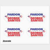 PARDON GEORGE SANTOS punishment too harsh free him 楕円形シール (シート)