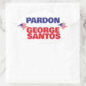 PARDON GEORGE SANTOS punishment too harsh free him 楕円形シール (バッグ)