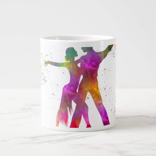 Pareja de baile en acuarela ジャンボコーヒーマグカップ (正面)