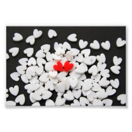 Pareja de corazones enamorados フォトプリント