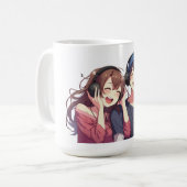 Pareja Disfrutando Música Juntos コーヒーマグカップ (正面左)