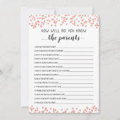Parents Baby Shower Cardの知り合い度診断 招待状 (正面)