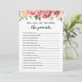 Parents Baby Shower Cardの知り合い度診断 招待状 (スタンド正面)