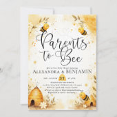 Parents Bee Summer Honey Floral Coed Baby Shower 招待状 (正面)