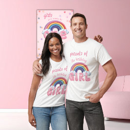 Parents Birthday Girl Rainbow First Birthday Tシャツ
