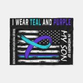 Parents In Memory Of Son Suicide Awareness Prevent フリースブランケット (正面(横))