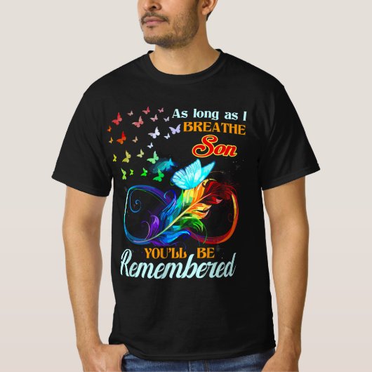 Parents Love & Miss Son Memory of my Son in Heaven Tシャツ (正面)