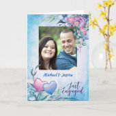 Parents of Groom，写真フォーマル婚約発表 カード (黄色い花)