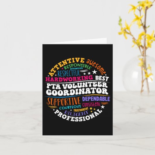 Parents Teacher Ociation Pta Volunteer Coordinator カード (黄色い花)