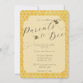 Parents to Bee ハチミツのミツバチのベビーシャワー 招待状