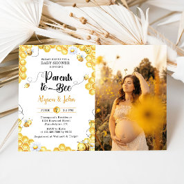 Parents To Bee Baby Shower Photo Invitation 招待状