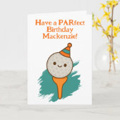 PARfect誕生日ゴルフをパーソナライズされたする カード (黄色い花)
