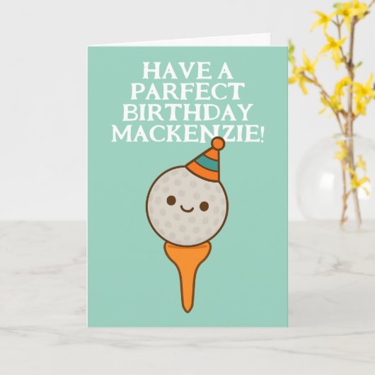 PARfect誕生日ゴルフをパーソナライズされたする カード (黄色い花)