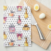 Parfumのボトルパターン キッチンタオル (四つ折り)