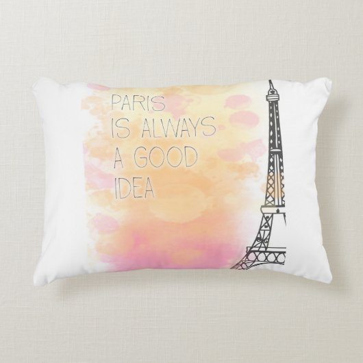 PARISは常に良いアイディア、水色 アクセントクッション (正面)