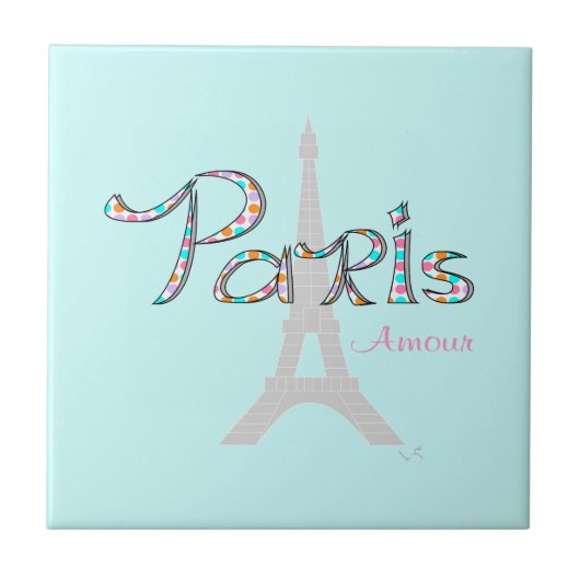 PARISアムールウィズエッフェルタワー タイル (正面)