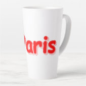 「#Paris」かわいいデザイン。買今 カフェラテマグ (右アングル)