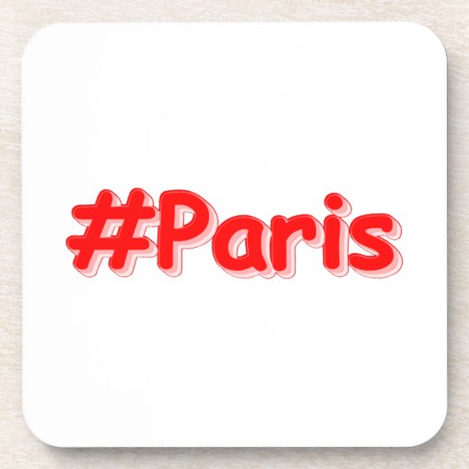 「#Paris」かわいいデザイン。買今 コースター (正面)