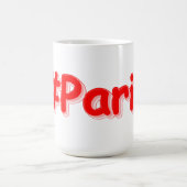 「#Paris」かわいいデザイン。買今 コーヒーマグカップ (中央)