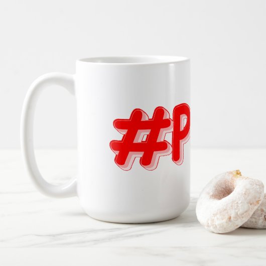 「#Paris」かわいいデザイン。買今 コーヒーマグカップ (ドーナツ)