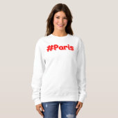 「#Paris」かわいいデザイン。買今 スウェットシャツ (正面フル)