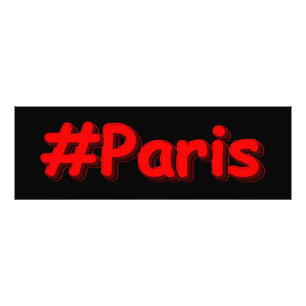 「#Paris」かわいいデザイン。買今 フォトプリント