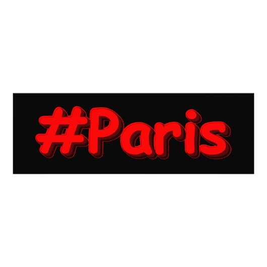 「#Paris」かわいいデザイン。買今 フォトプリント (正面)