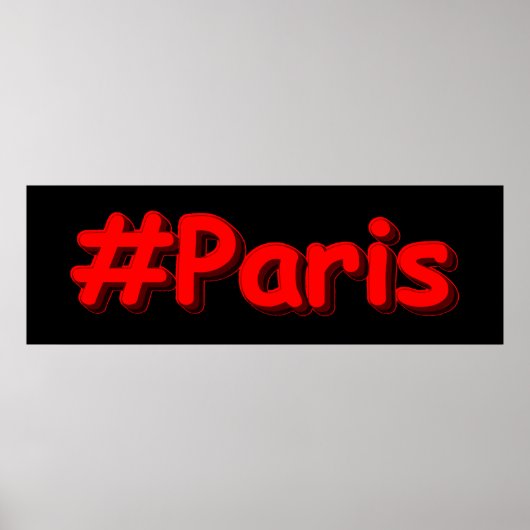 「#Paris」かわいいデザイン。買今 ポスター (正面)