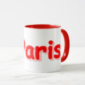 「#Paris」かわいいデザイン。買今 マグカップ (正面右)
