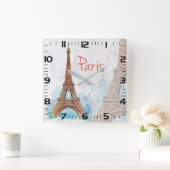 Paris スクエア壁時計 (ホーム)