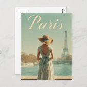 Paris 50s vintage travel ポストカード (正面/裏面)