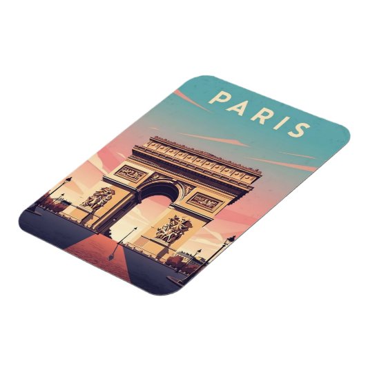 Paris Arc de Triomphe Postcard マグネット (左側)