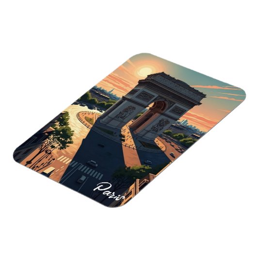 Paris Arc de Triomphe Postcard マグネット (左側)