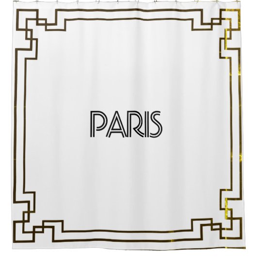 Paris Art Nouveau Art Deco Jugendstil シャワーカーテン (正面)