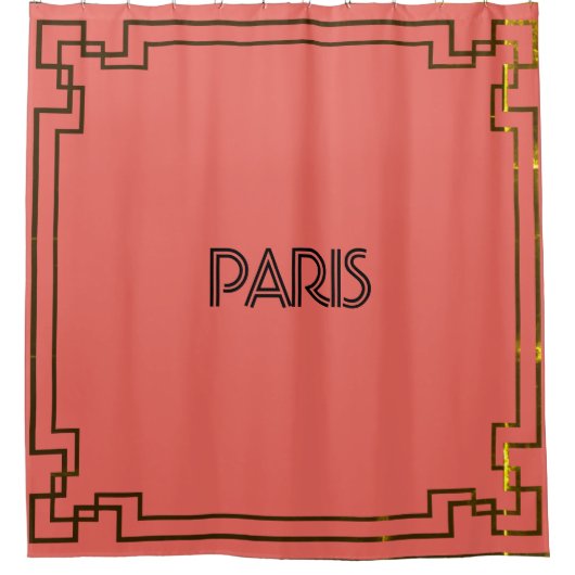 Paris Art Nouveau Art Deco Jugendstil シャワーカーテン (正面)