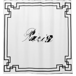 Paris Art Nouveau Art Deco Jugendstil シャワーカーテン