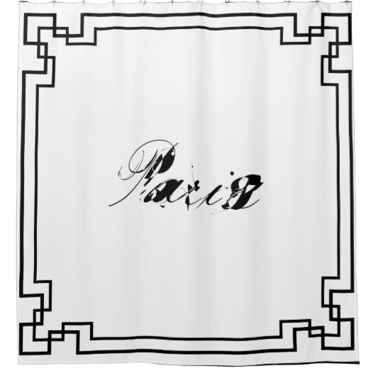 Paris Art Nouveau Art Deco Jugendstil シャワーカーテン (正面)