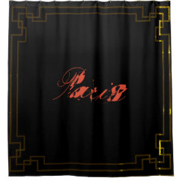 Paris Art Nouveau Art Deco Jugendstil シャワーカーテン