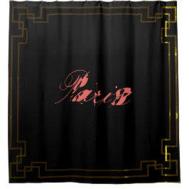 Paris Art Nouveau Art Deco Jugendstil シャワーカーテン