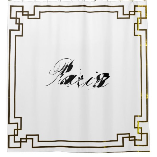Paris Art Nouveau Art Deco Jugendstil シャワーカーテン (正面)