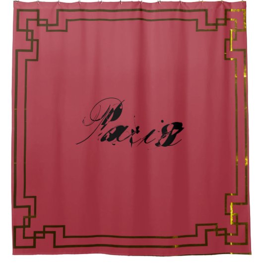 Paris Art Nouveau Art Deco Jugendstil シャワーカーテン (正面)