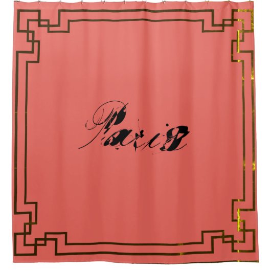 Paris Art Nouveau Art Deco Jugendstil シャワーカーテン (正面)