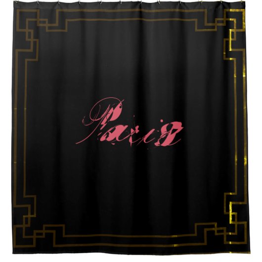 Paris Art Nouveau Art Deco Jugendstil シャワーカーテン (正面)