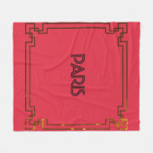 Paris Art Nouveau Art Deco Jugendstil フリースブランケット (正面(横))