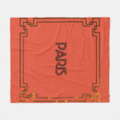 Paris Art Nouveau Art Deco Jugendstil フリースブランケット (正面(横))