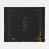 Paris Art Nouveau Art Deco Jugendstil フリースブランケット (正面(横))