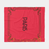 Paris Art Nouveau Art Deco Jugendstil フリースブランケット (正面(横))