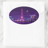 Paris at night 楕円形シール (バッグ)